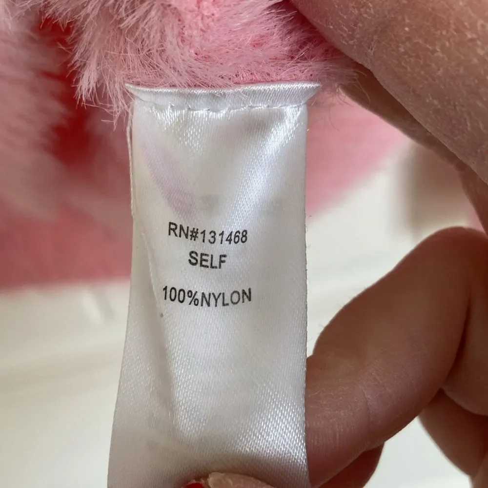 Vivi Womens‎ Eyelash Fuzzy Crop Sweater Pink Size M Long Sleeve Barbie